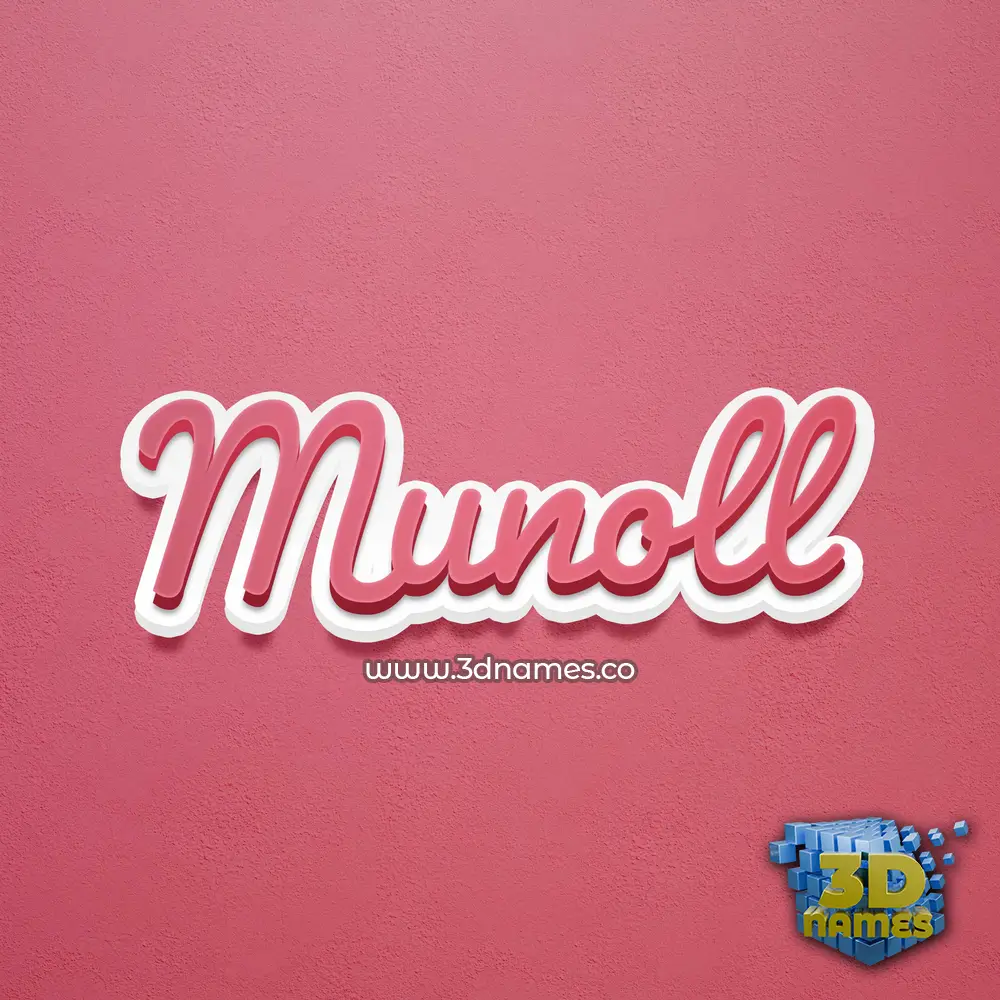 munoll in Red Scribble style - 3D name wallpaper munoll in Red Scribble style - 3D name wallpaper