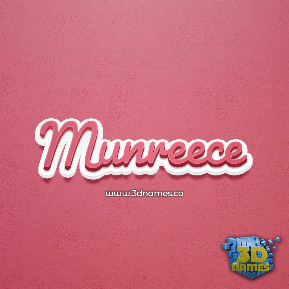 munreece in Red Scribble style - 3D name wallpaper