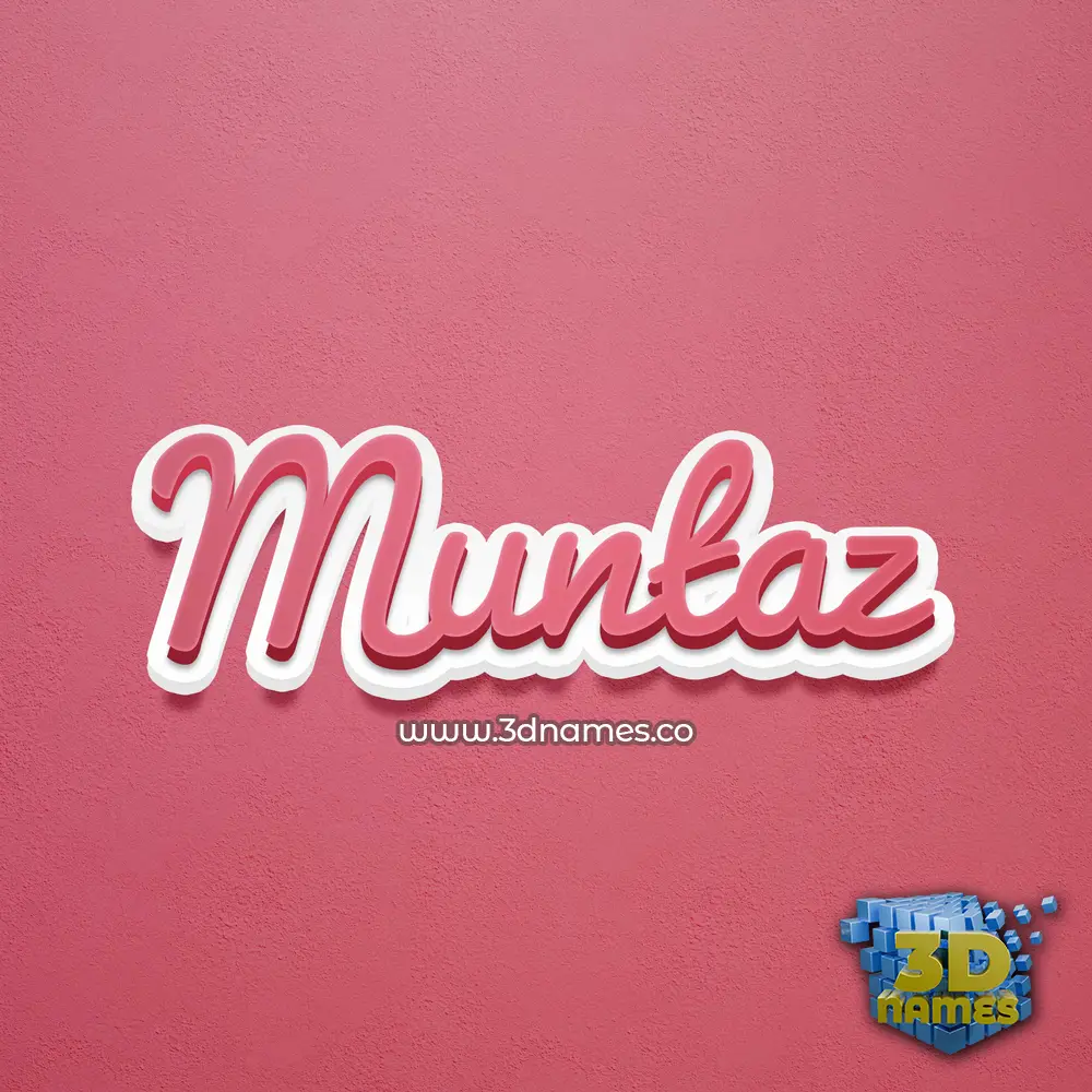 muntaz in Red Scribble style - 3D name wallpaper