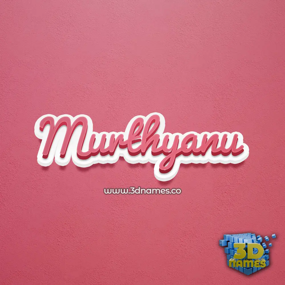 murthyanu in Red Scribble style - 3D name wallpaper