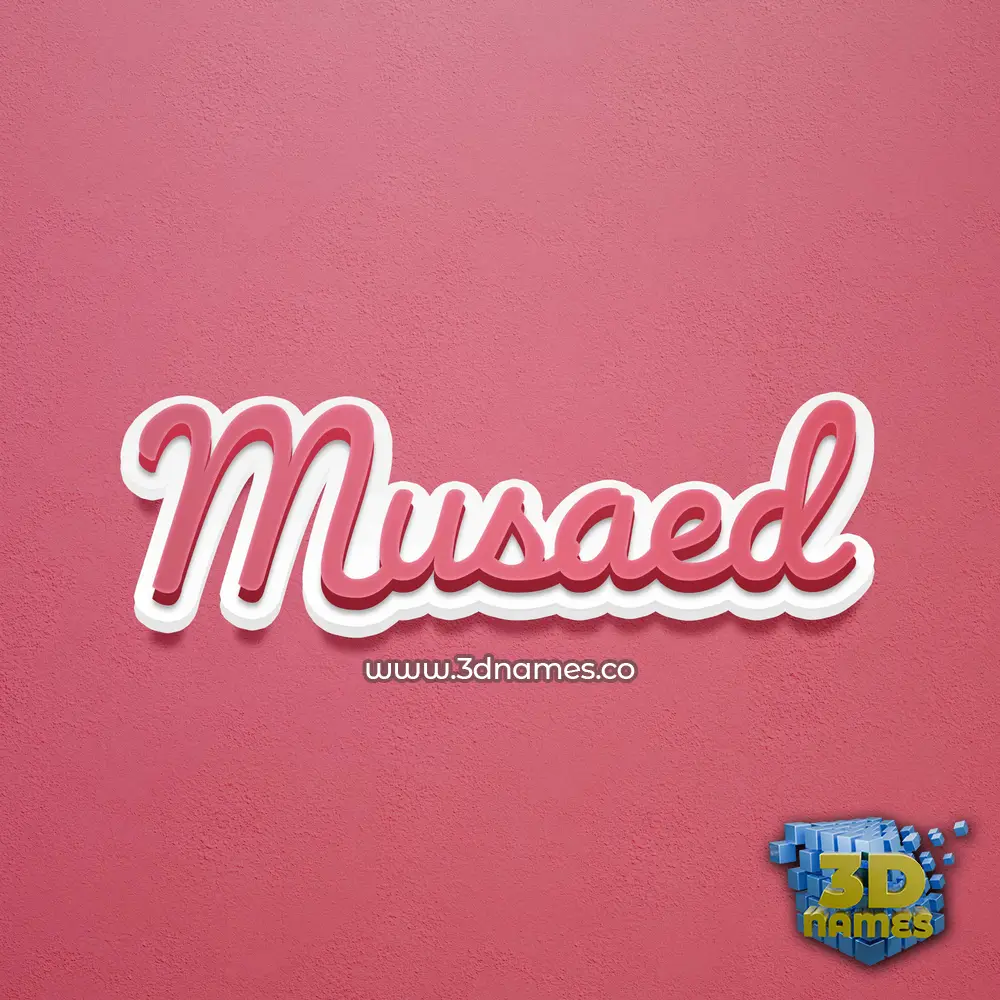 musaed in Red Scribble style - 3D name wallpaper