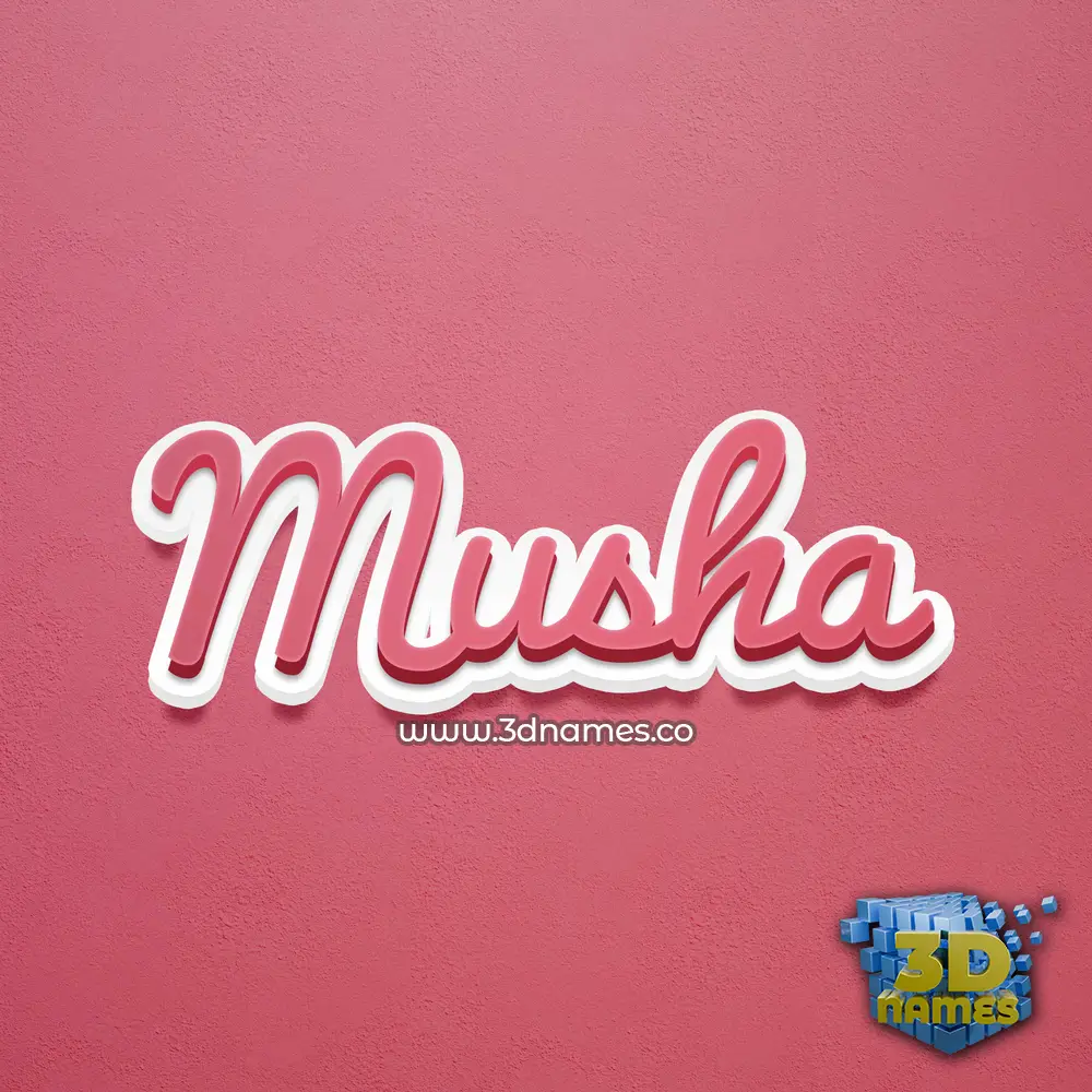 musha in Red Scribble style - 3D name wallpaper musha in Red Scribble style - 3D name wallpaper