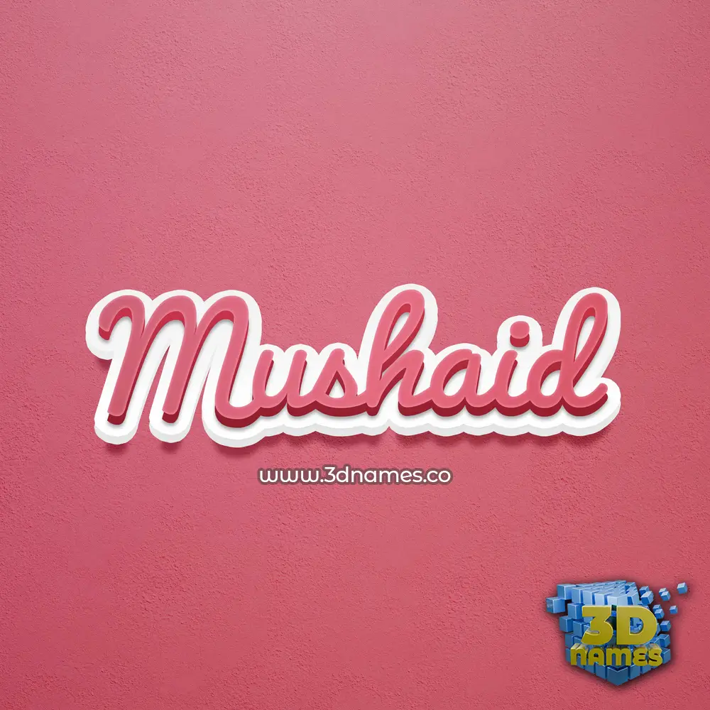 mushaid in Red Scribble style - 3D name wallpaper mushaid in Red Scribble style - 3D name wallpaper