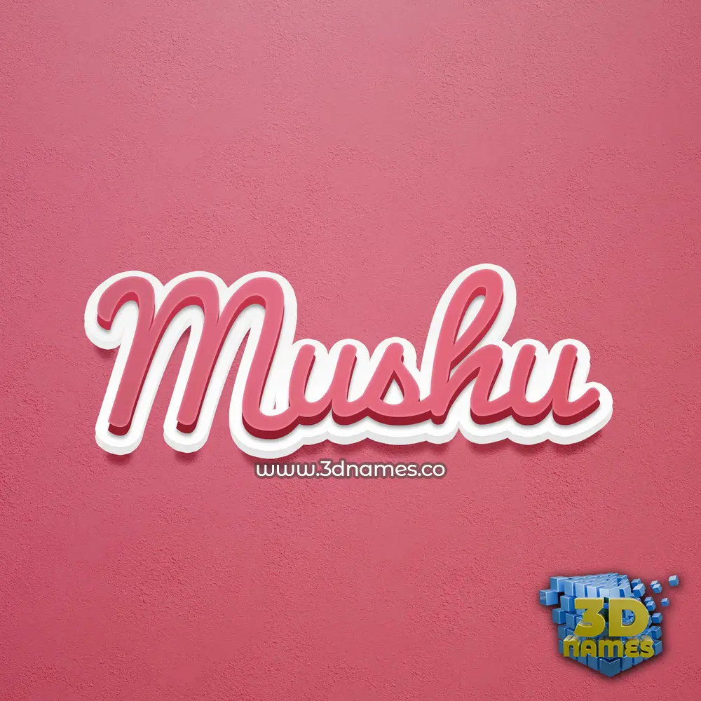 mushu in Red Scribble style - 3D name wallpaper