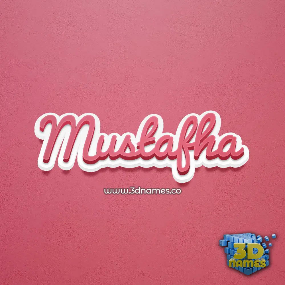 mustafha in Red Scribble style - 3D name wallpaper