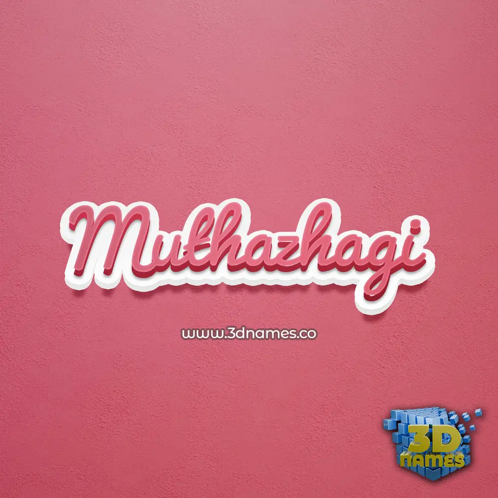 muthazhagi in Red Scribble style - 3D name wallpaper
