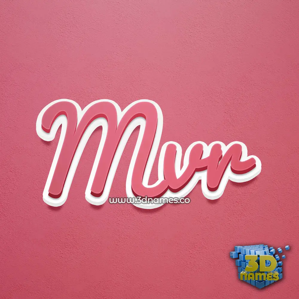 mvr in Red Scribble style - 3D name wallpaper