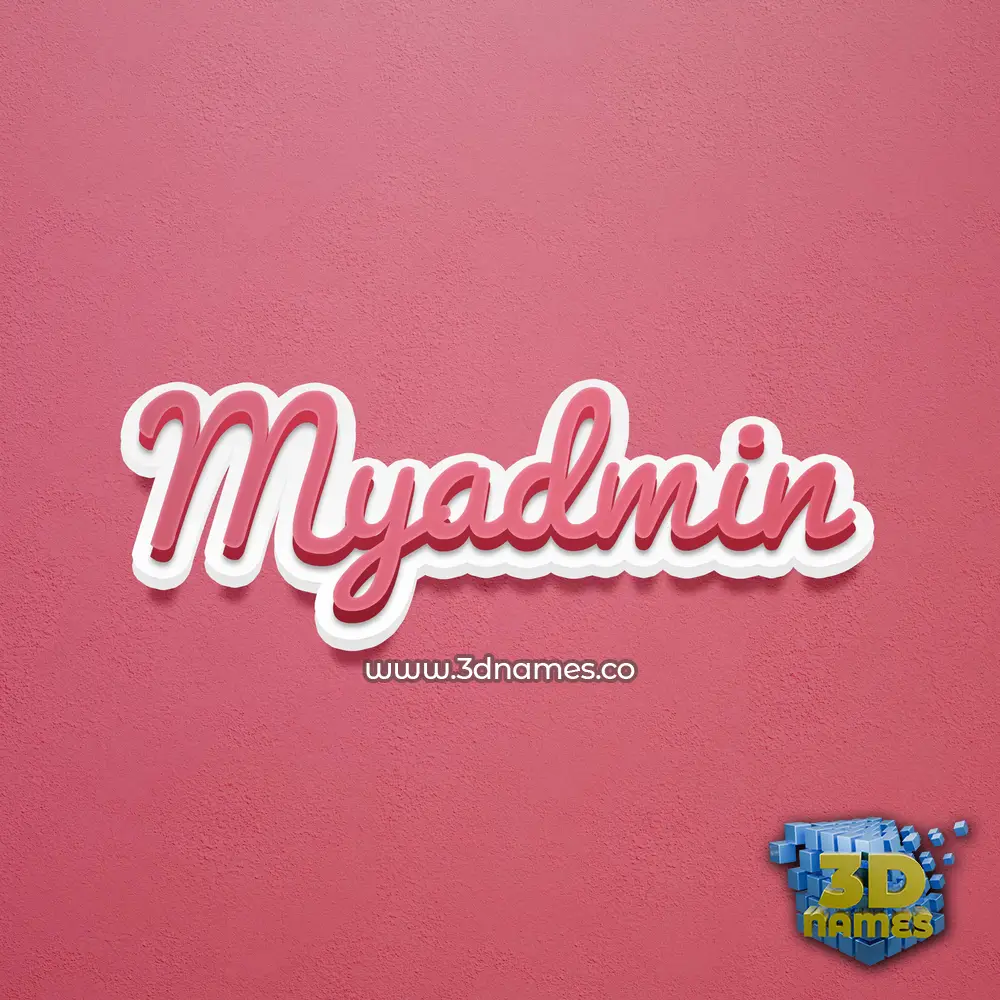 myadmin in Red Scribble style - 3D name wallpaper