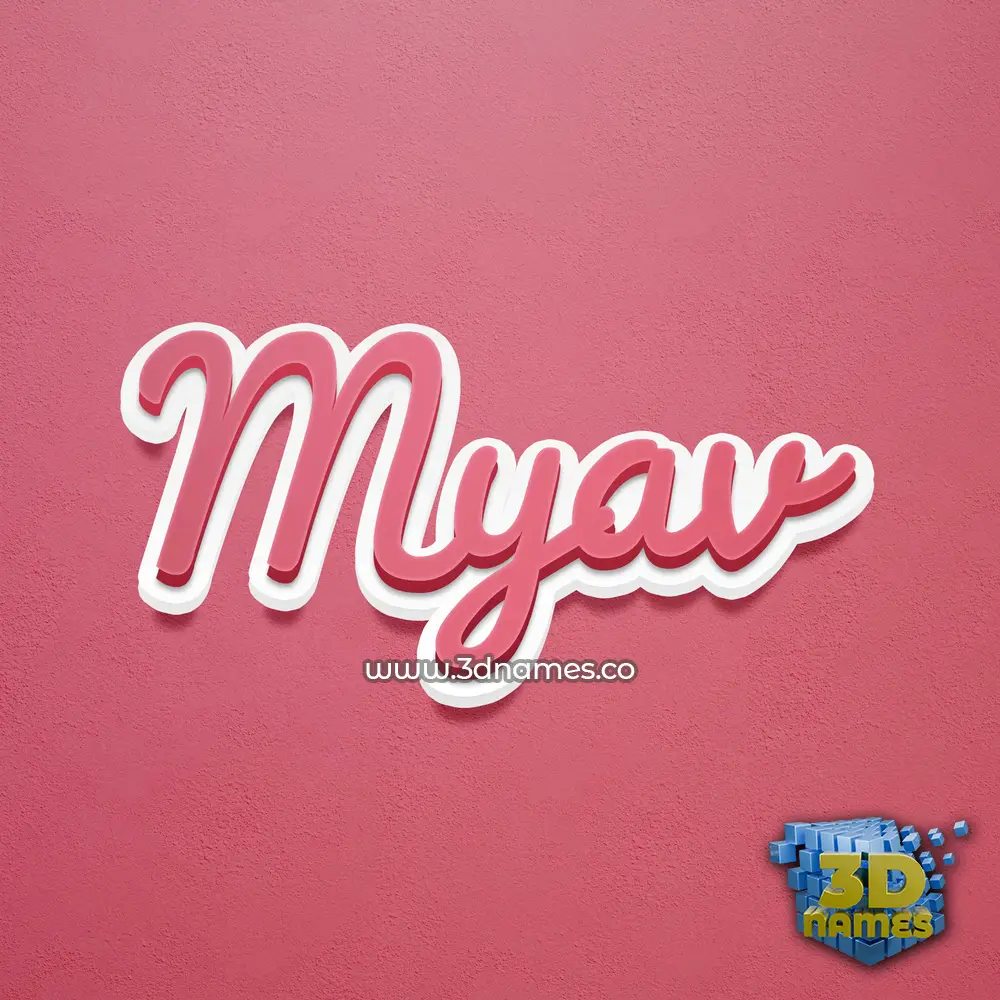 myav in Red Scribble style - 3D name wallpaper