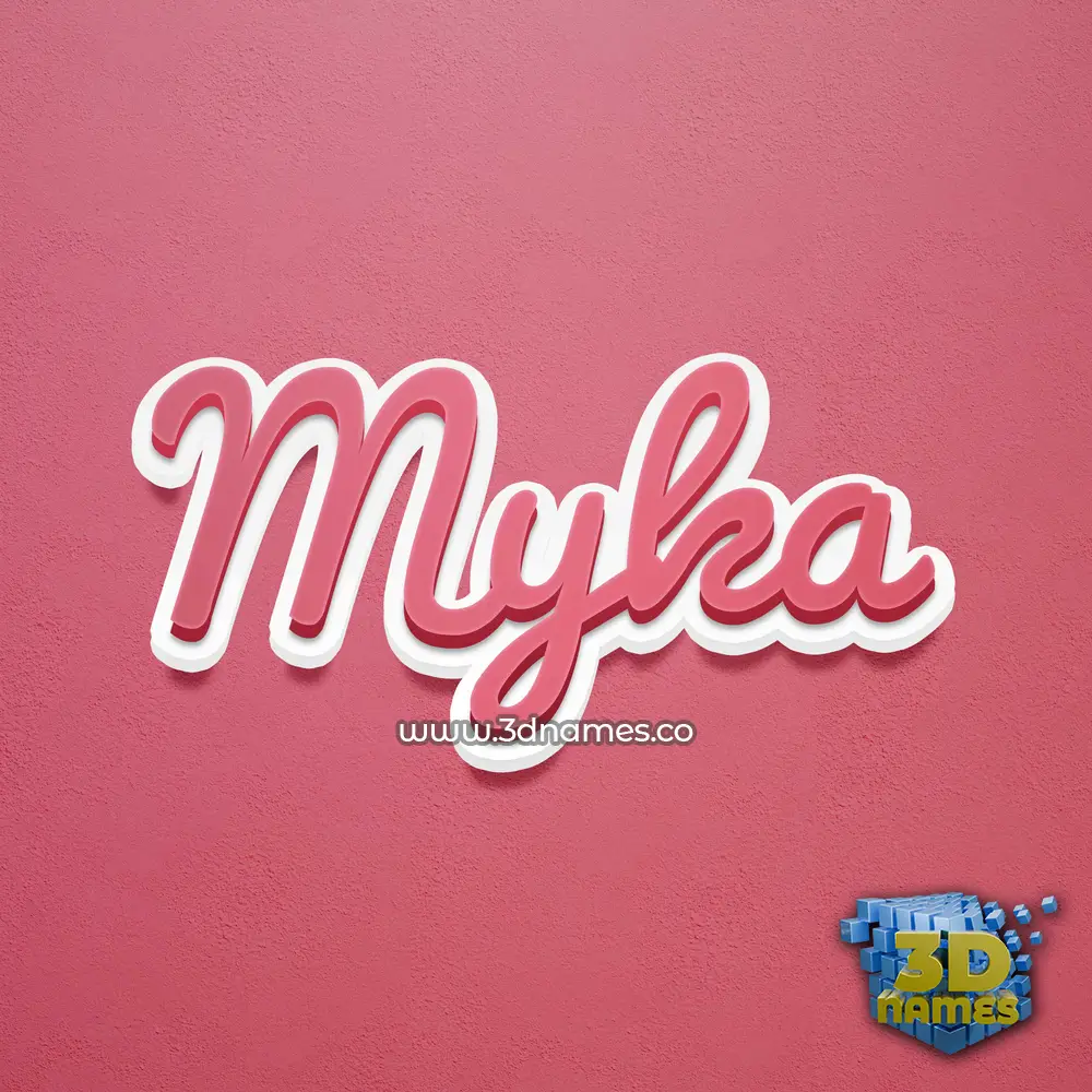 myka in Red Scribble style - 3D name wallpaper