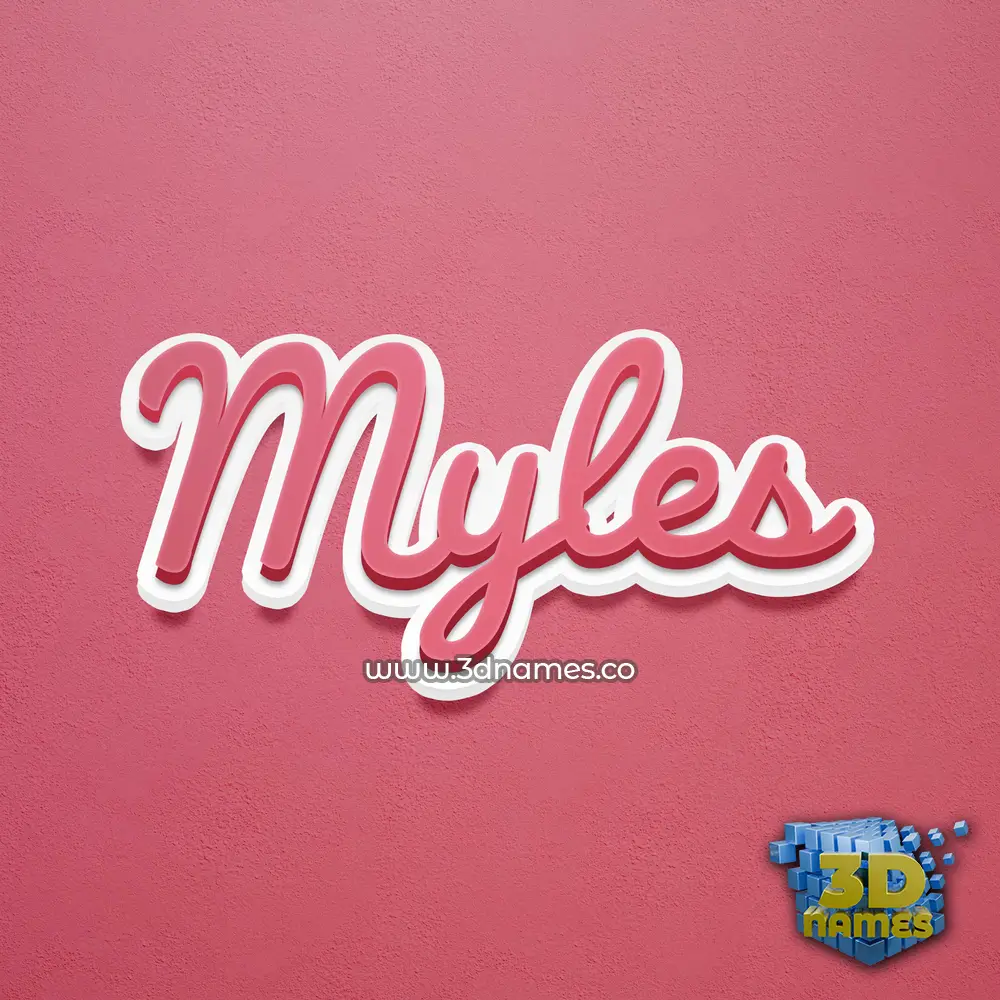 myles in Red Scribble style - 3D name wallpaper