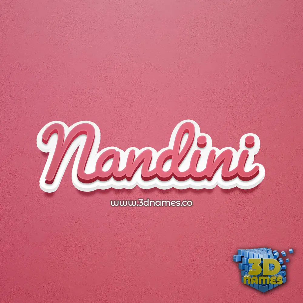 nandini in Red Scribble style - 3D name wallpaper