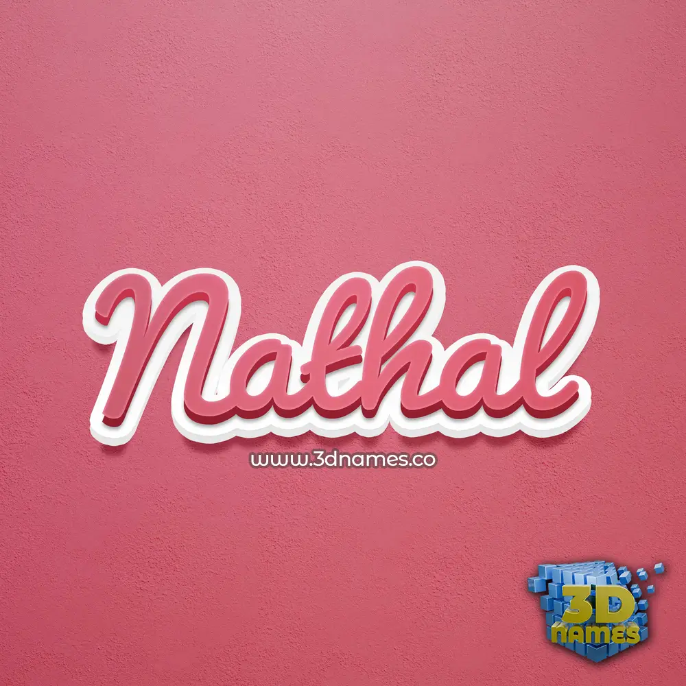 nathal in Red Scribble style - 3D name wallpaper