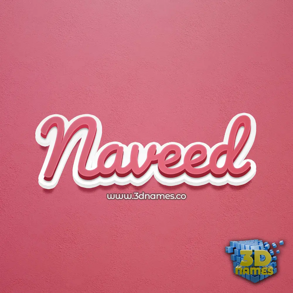 naveed in Red Scribble style - 3D name wallpaper
