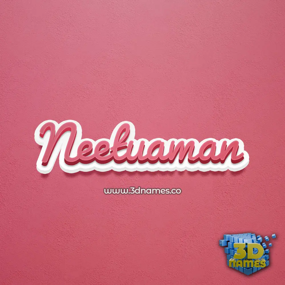 neetuaman in Red Scribble style - 3D name wallpaper
