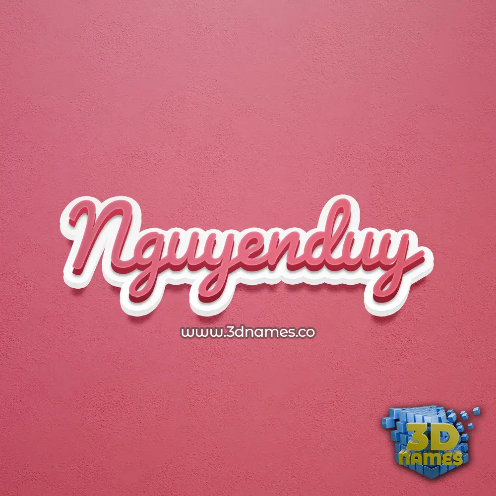 nguyenduy in Red Scribble style - 3D name wallpaper