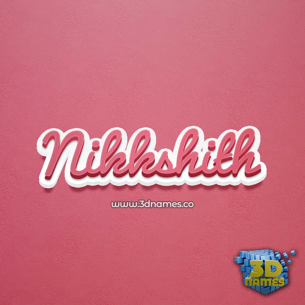 nikkshith in Red Scribble style - 3D name wallpaper