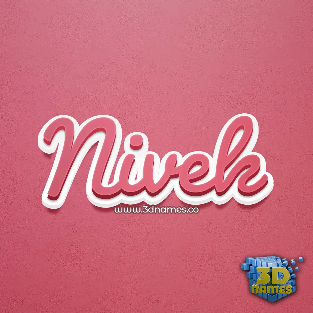 nivek in Red Scribble style - 3D name wallpaper