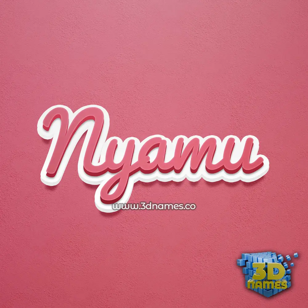 nyamu in Red Scribble style - 3D name wallpaper