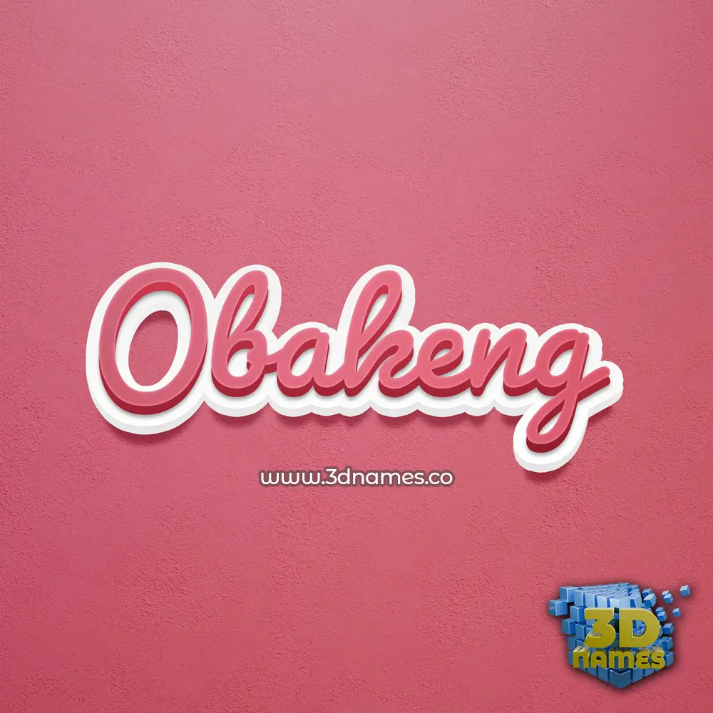 obakeng in Red Scribble style - 3D name wallpaper