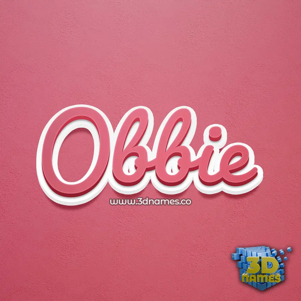 obbie in Red Scribble style - 3D name wallpaper
