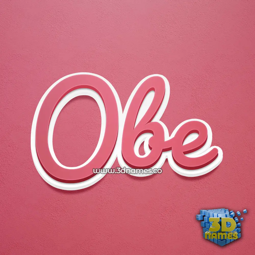 obe in Red Scribble style - 3D name wallpaper