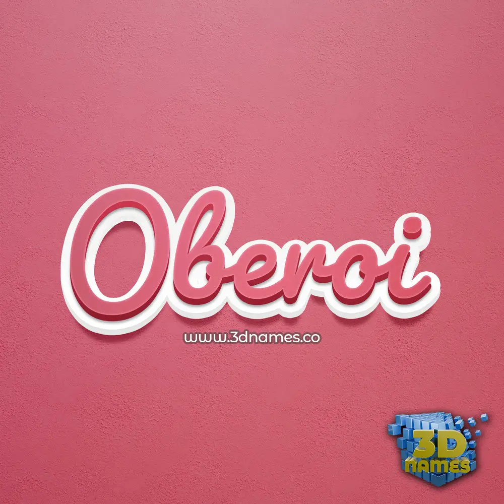 oberoi in Red Scribble style - 3D name wallpaper