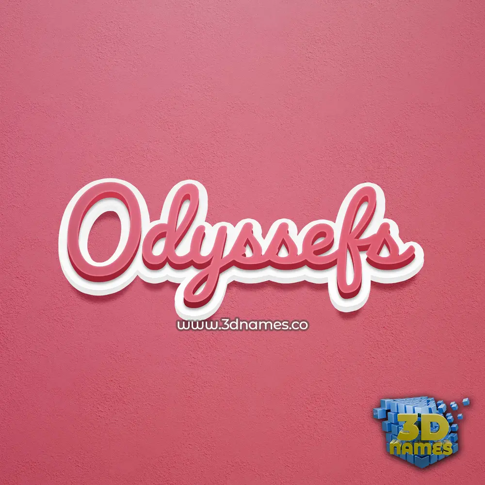 odyssefs in Red Scribble style - 3D name wallpaper