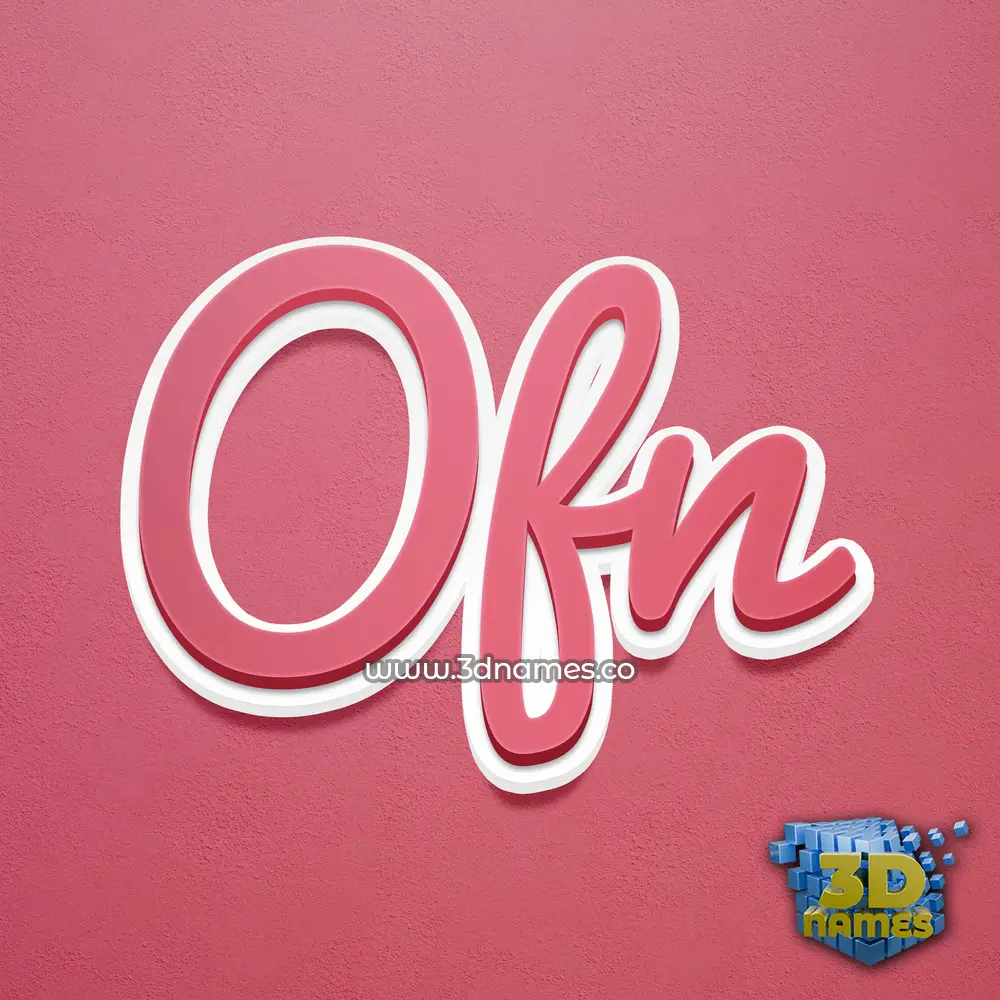ofn in Red Scribble style - 3D name wallpaper