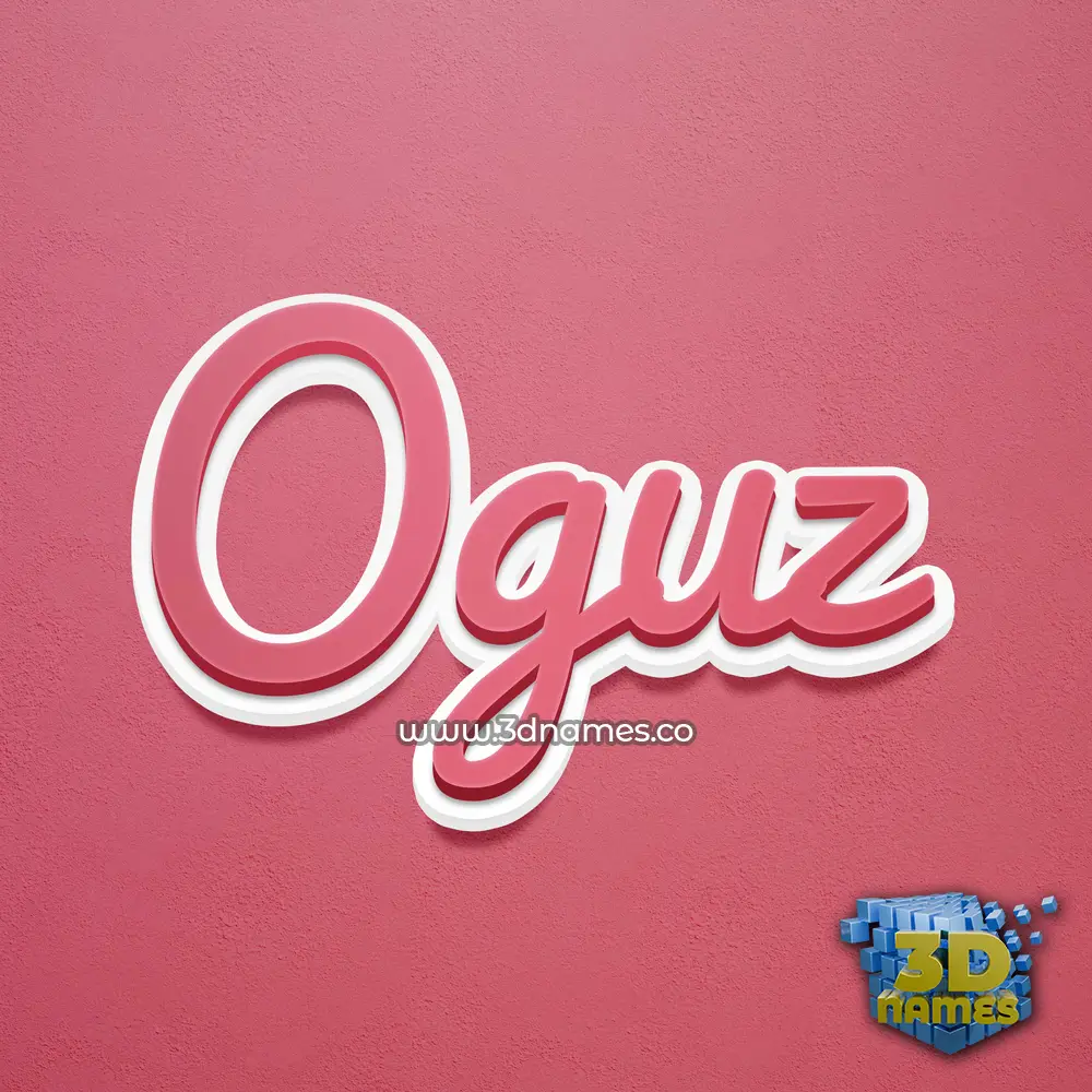 oguz in Red Scribble style - 3D name wallpaper