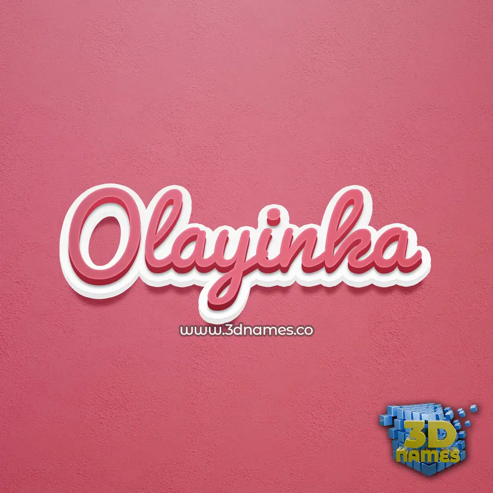 olayinka in Red Scribble style - 3D name wallpaper