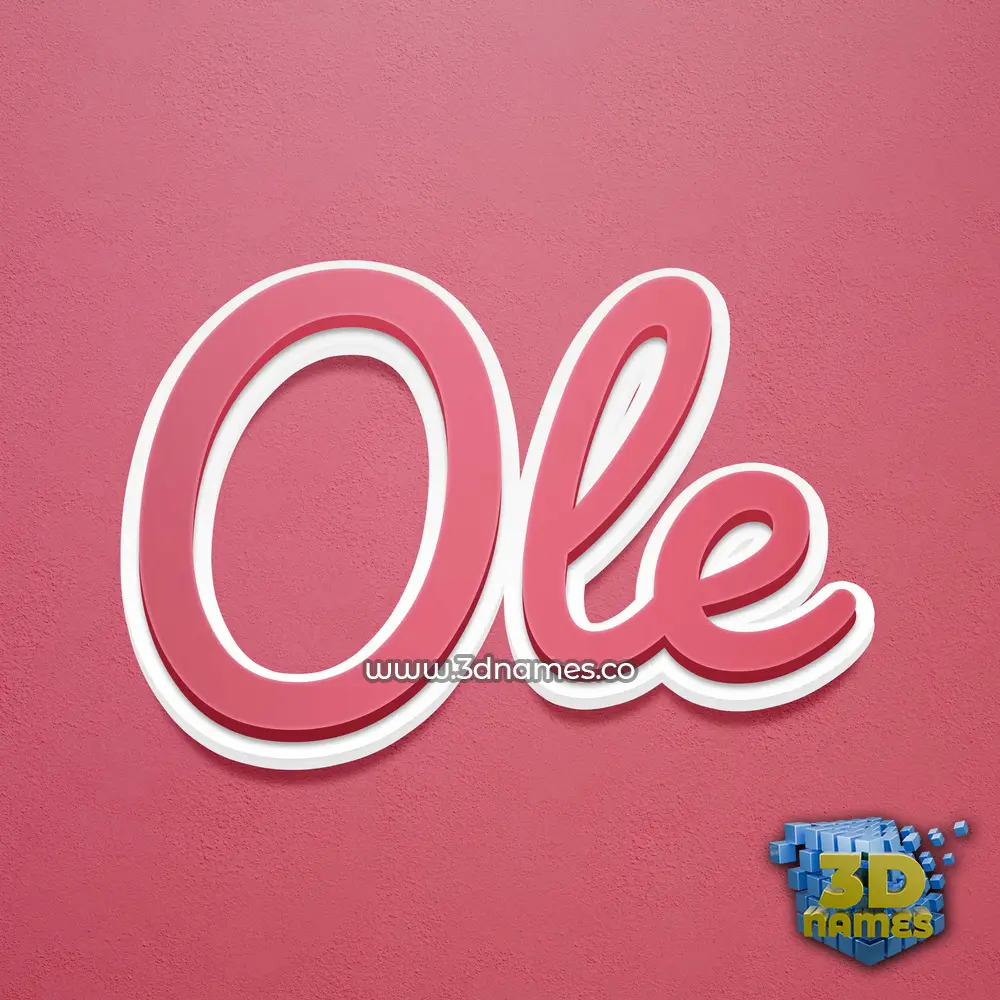 ole in Red Scribble style - 3D name wallpaper