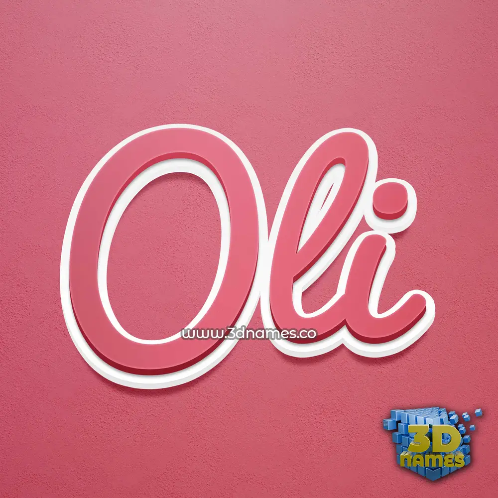 oli in Red Scribble style - 3D name wallpaper