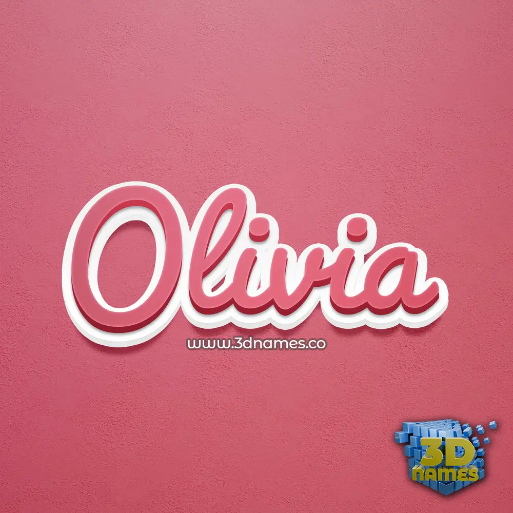 olivia in Red Scribble style - 3D name wallpaper