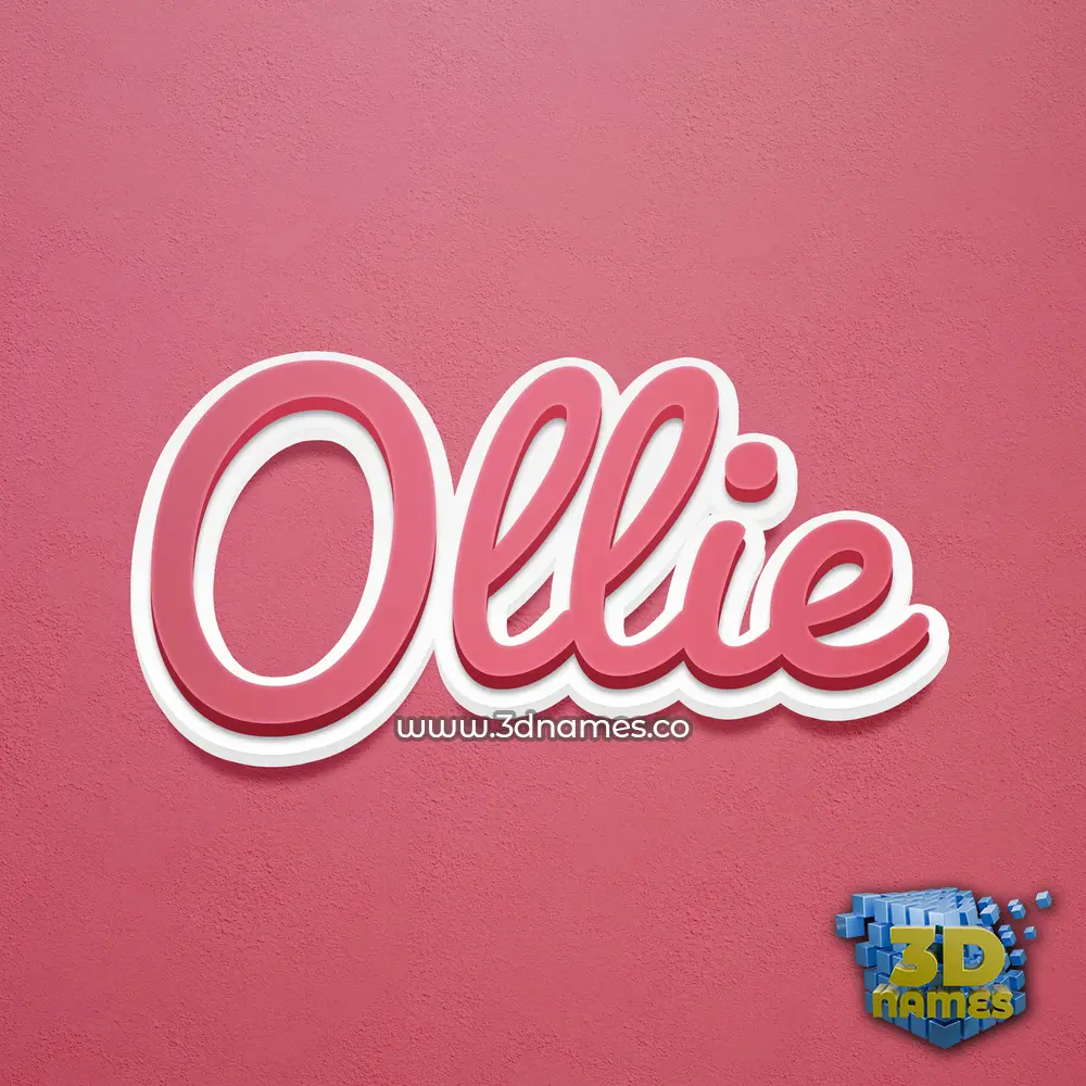 ollie in Red Scribble style - 3D name wallpaper