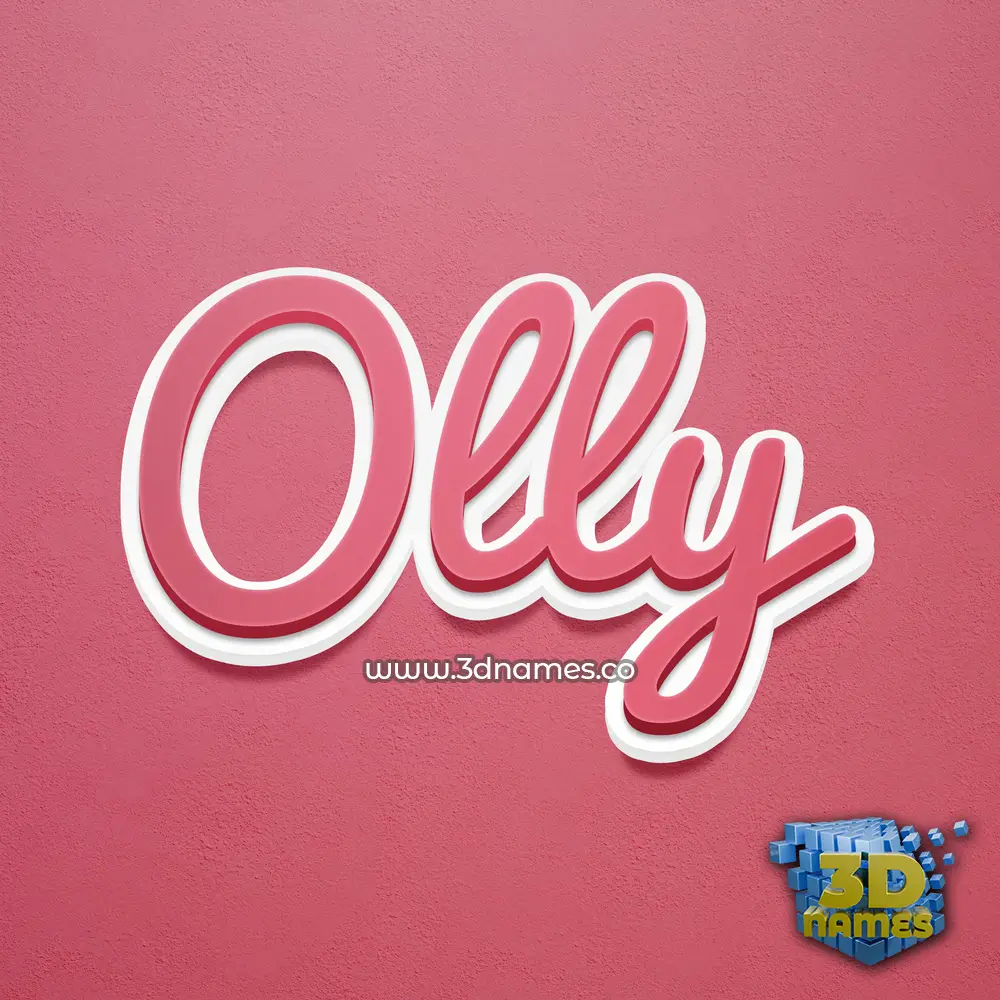 olly in Red Scribble style - 3D name wallpaper