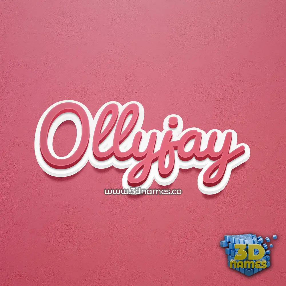 ollyjay in Red Scribble style - 3D name wallpaper