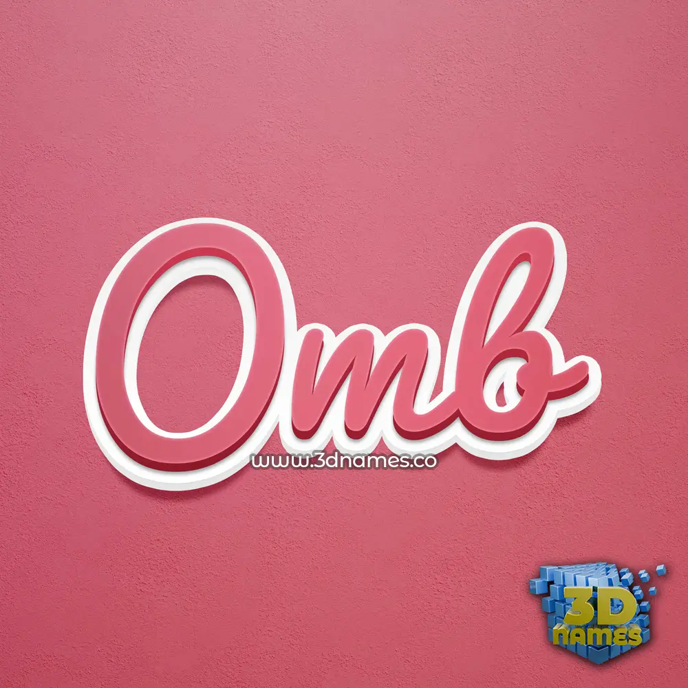 omb in Red Scribble style - 3D name wallpaper omb in Red Scribble style - 3D name wallpaper