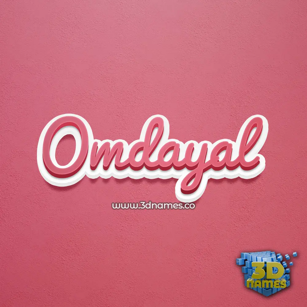 omdayal in Red Scribble style - 3D name wallpaper