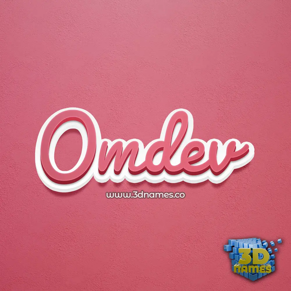 omdev in Red Scribble style - 3D name wallpaper