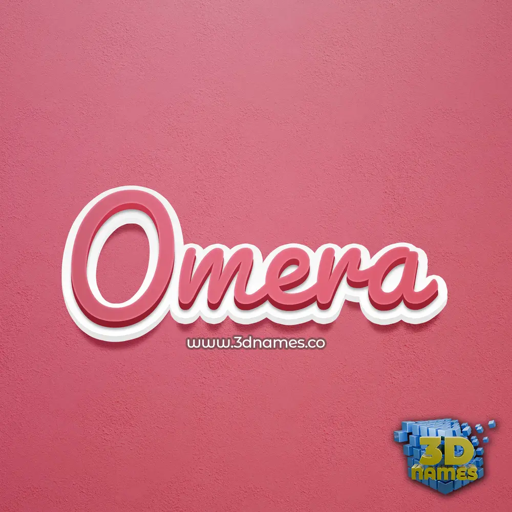 omera in Red Scribble style - 3D name wallpaper
