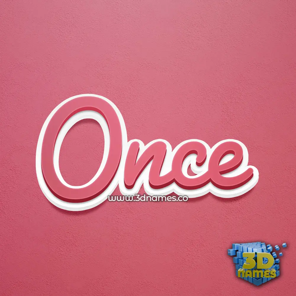 once in Red Scribble style - 3D name wallpaper once in Red Scribble style - 3D name wallpaper