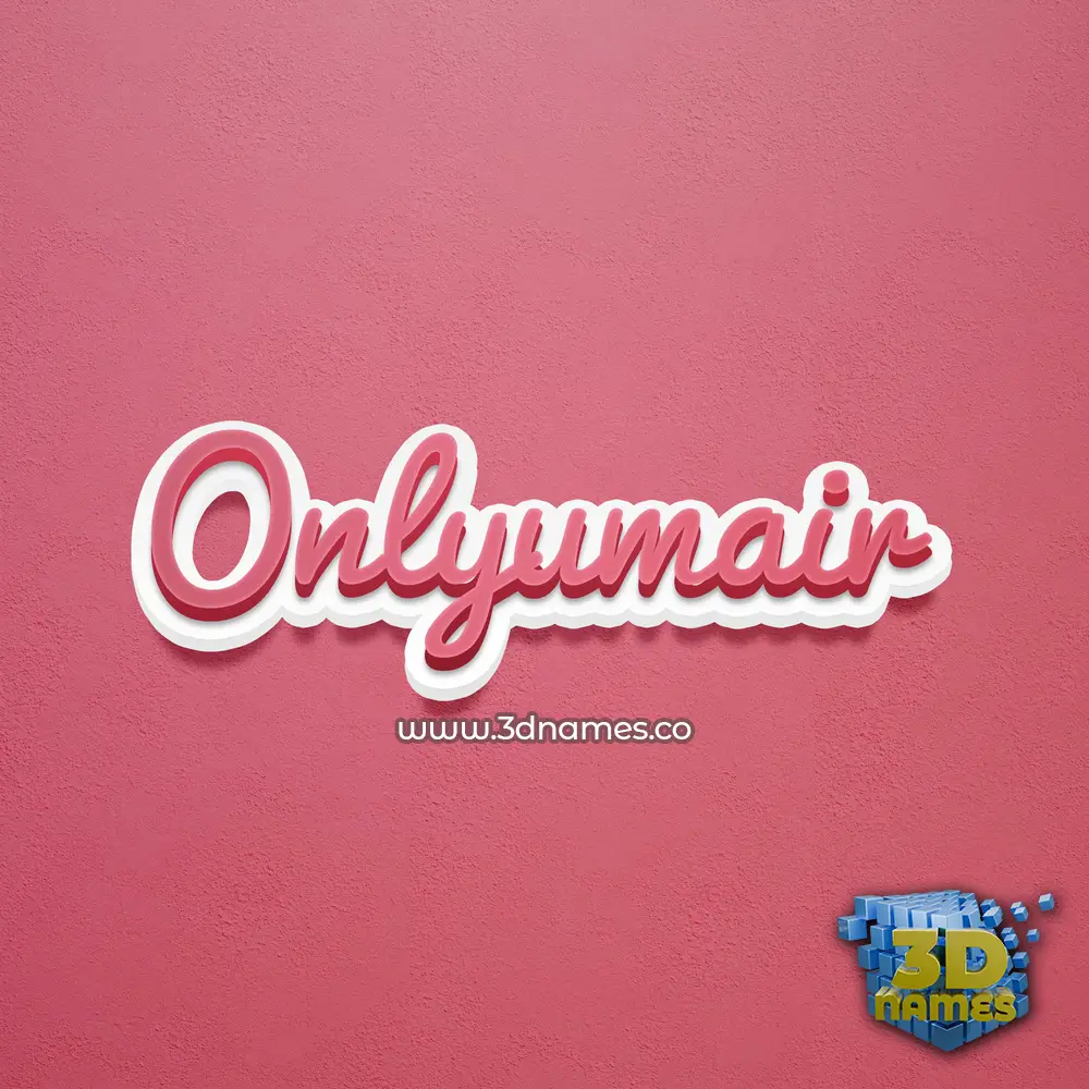 onlyumair in Red Scribble style - 3D name wallpaper