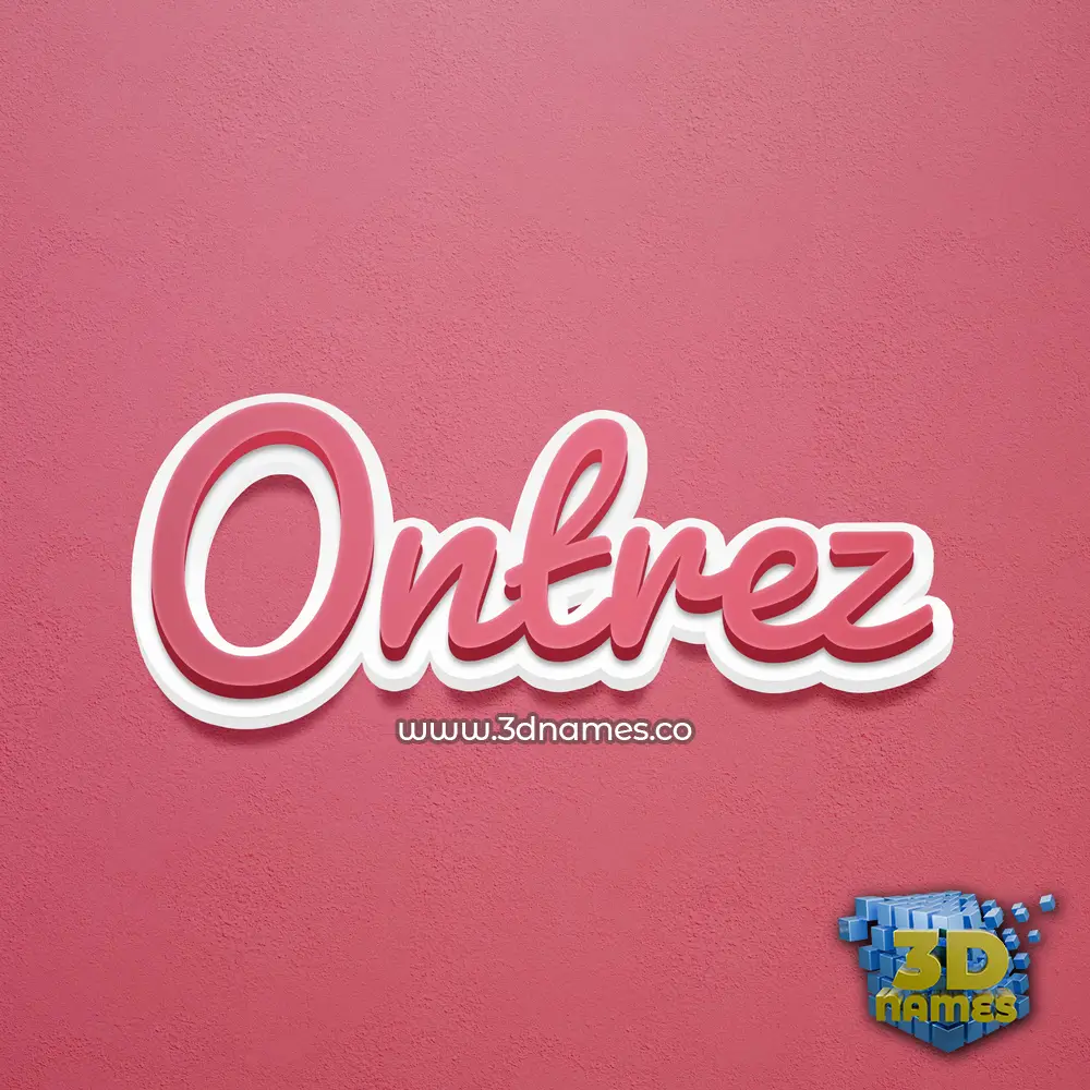 ontrez in Red Scribble style - 3D name wallpaper