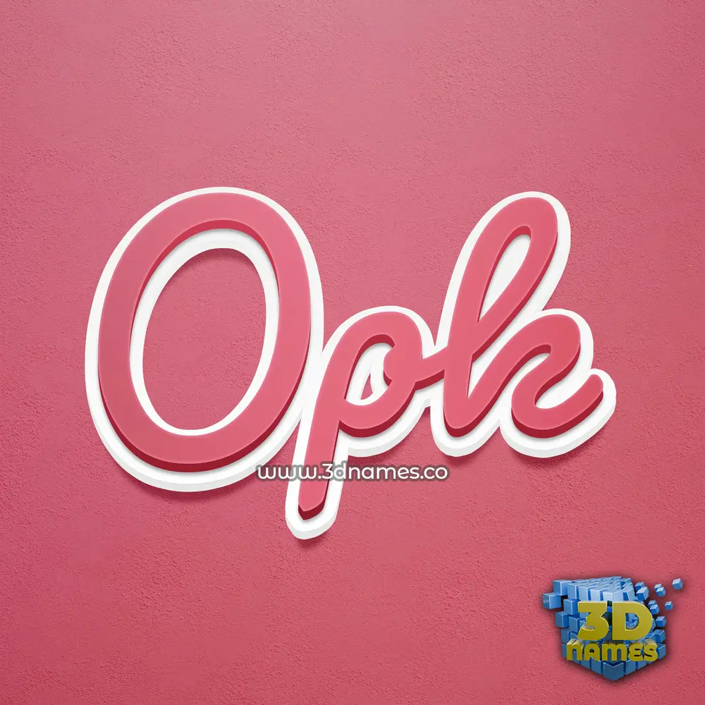 opk in Red Scribble style - 3D name wallpaper