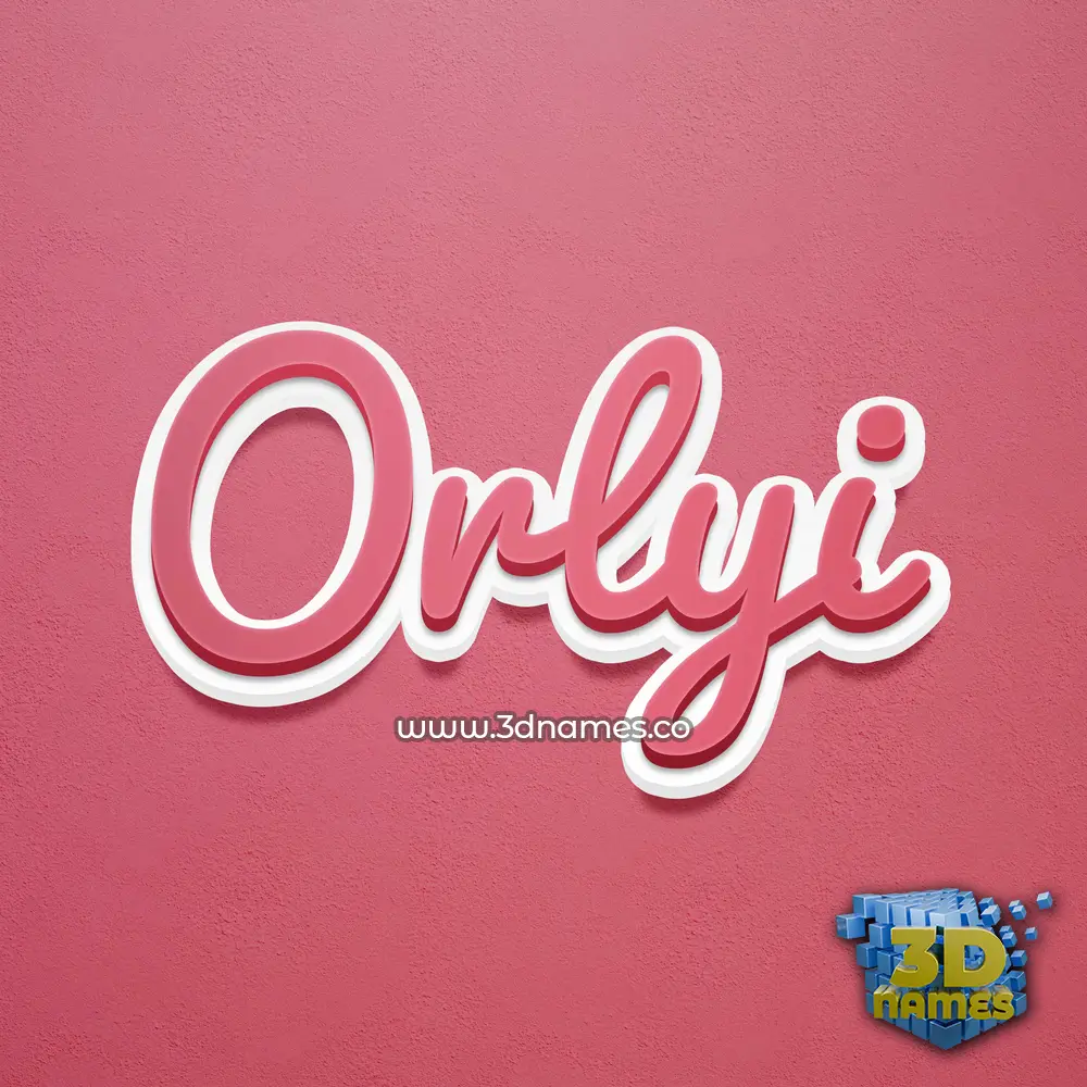 orlyi in Red Scribble style - 3D name wallpaper