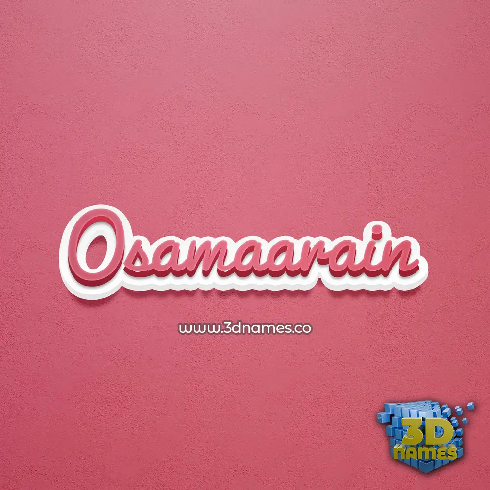 osamaarain in Red Scribble style - 3D name wallpaper