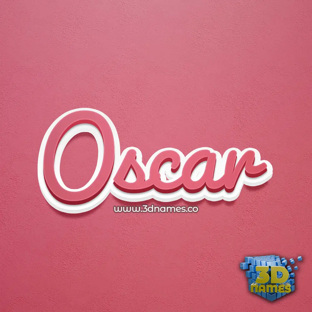 oscar in Red Scribble style - 3D name wallpaper