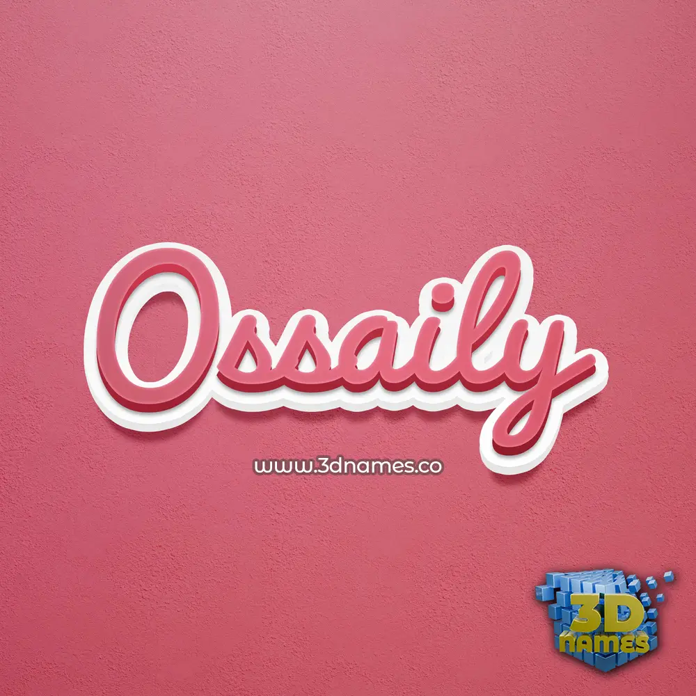 ossaily in Red Scribble style - 3D name wallpaper