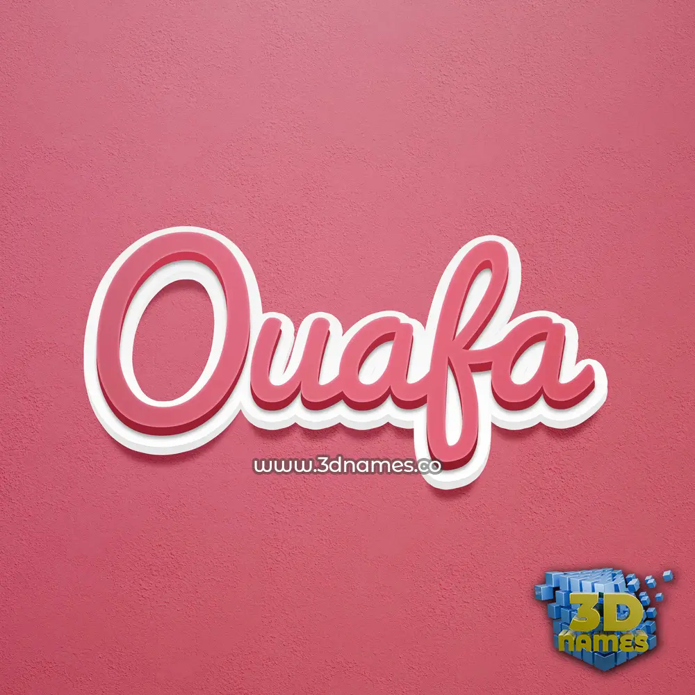 ouafa in Red Scribble style - 3D name wallpaper